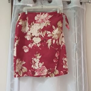 Jones New York Red Wrap Skirt w/Tie